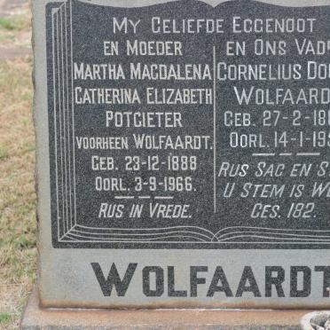 WOLFAARDT Cornelius Douw 1884-1951 :: POTGIETER Martha Magdalena Catherina Elizabeth voorheen WOLFAARDT 1888-1966