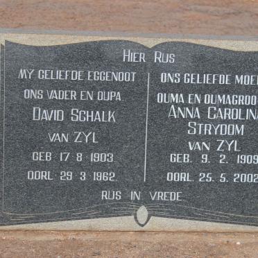 ZYL David Schalk, van 1903-1962 &amp; STRYDOM Anna Carolina 1909-2002