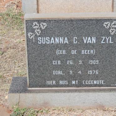 ZYL Susanna C., van nee DE BEER 1909-1976