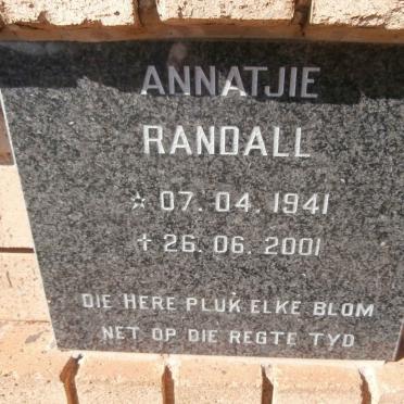 RANDALL Annatjie 1941-2001
