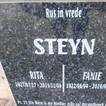 STEYN Fanie 1922-2016 &amp; Rita 1927-2015