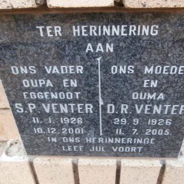 VENTER S.P. 1926-2001 &amp; D.R. 1926-2005