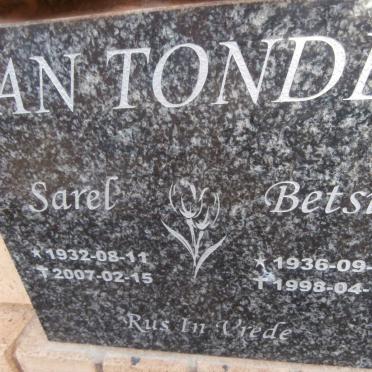 TONDER Sarel, van 1932-2007 &amp; Betsie 1936-1998