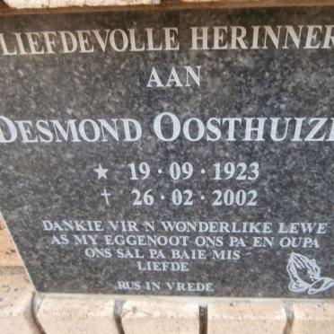 OOSTHUIZEN Desmond 1923-2002