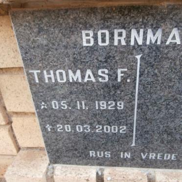 BORNMAN Thomas F. 1929-2002