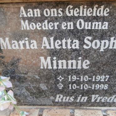 MINNIE Maria Aletta Sophia 1927-1998