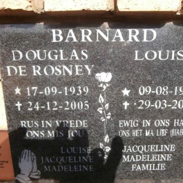 BARNARD Douglas De Rosney 1939-2005 &amp; Louisa 1951-2015