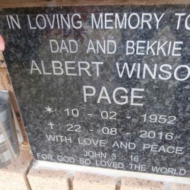 PAGE Albert Winsor 1952-2016