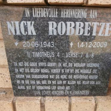 ROBBETZE Nick 1943-2009