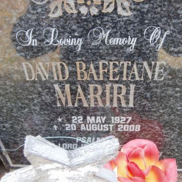MARIRI David Bafetane 1927-2008