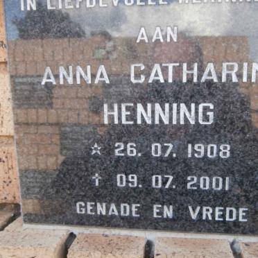 HENNING Anna Catharina 1908-2001