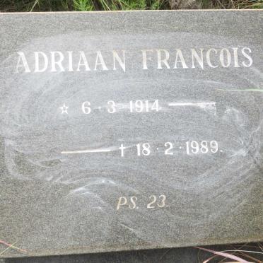 WYK Adriaan Francois, van 1914-1989
