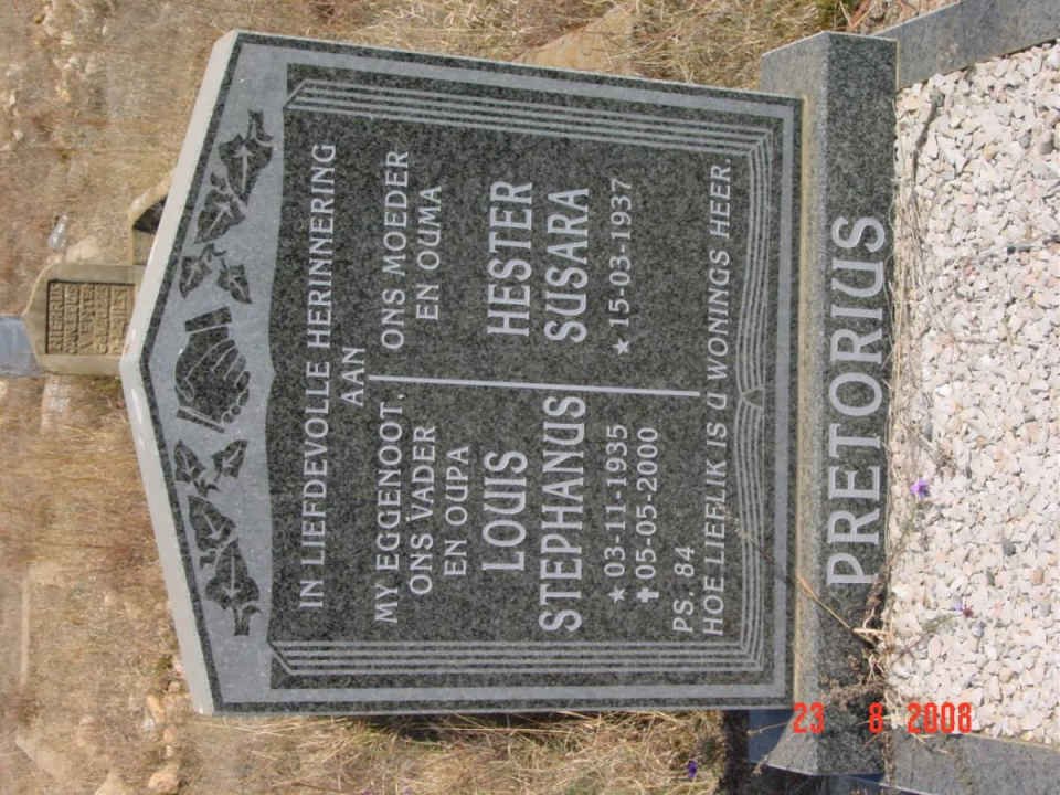 PRETORIUS Louis Stephanus 1935-2000 & Hester Susara 1937-