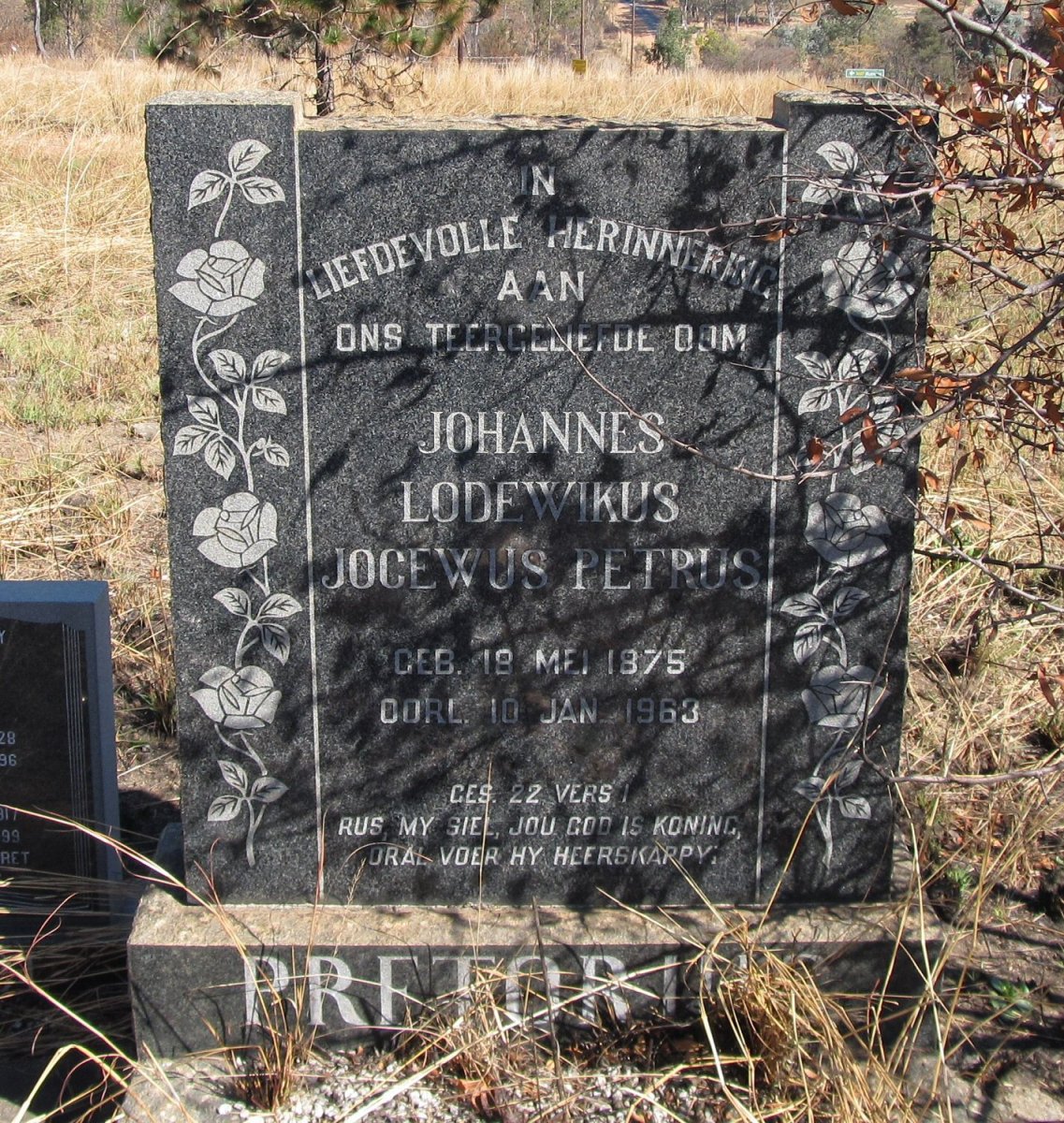 PRETORIUS Johannes Lodewikus Jocewus Petrus 1875-1963