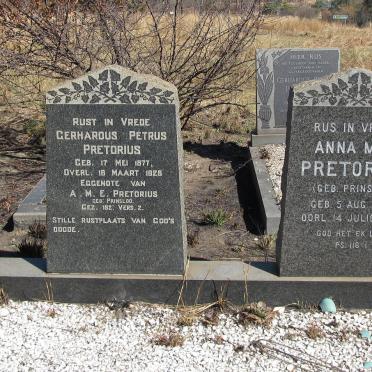 PRETORIUS Gerhardus Petrus 1877-1928 &amp; Anna M.E. PRINSLOO 1889-1980