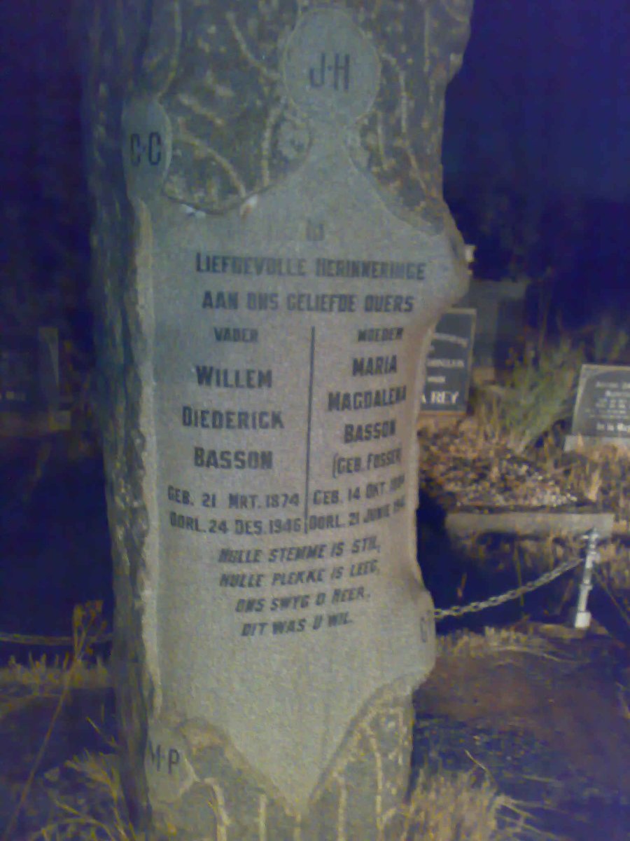BASSON Willem Diederick 1874-1946 &amp; Maria Magdalena VOSSER 1885-194?