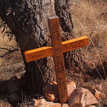 Gauteng, KRUGERSDORP district, Magaliesburg, Unknown farm, Roadside memorial