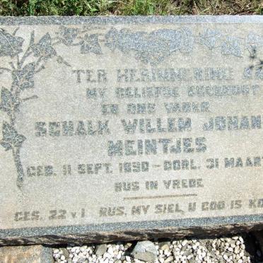 MEINTJES Schalk Willem Johannes 1890-1955