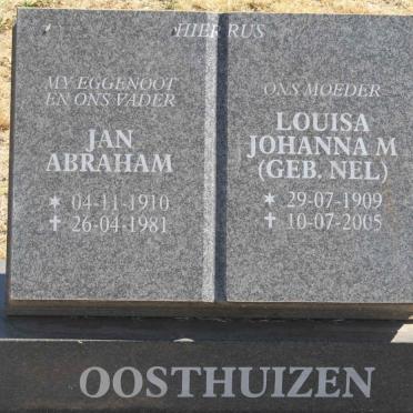 OOSTHUIZEN Jan Abraham 1910-1981 &amp; Louisa Johanna M. NEL 1909-2005