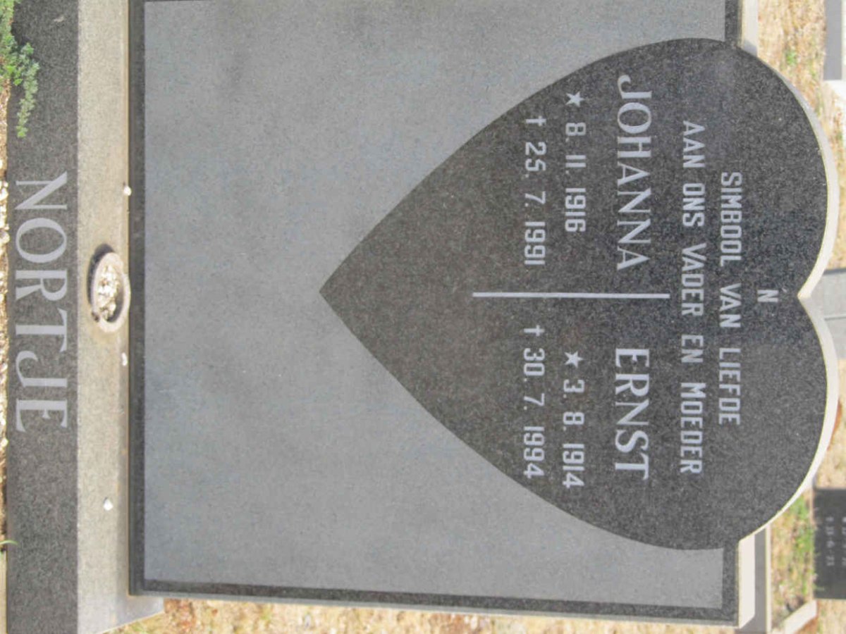 NORTJE Ernst 1914-1994 & Johanna 1916-1991
