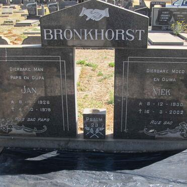 BRONKHORST Jan 1926-1979 &amp; Niek 1930-2002