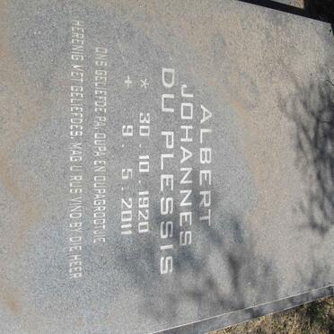 PLESSIS Johanna Jacoba Rosina, du 1926-1980 :: DU PLESSIS Albert Johannes 1946-2009