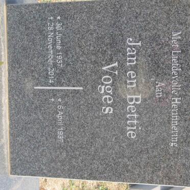 VOGES Jan 1937-2014 &amp; Bettie 1937-