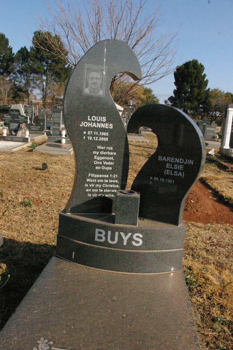 BUYS Louis Johannes 1965-2008 &amp; Barendjin Elsie 1961-