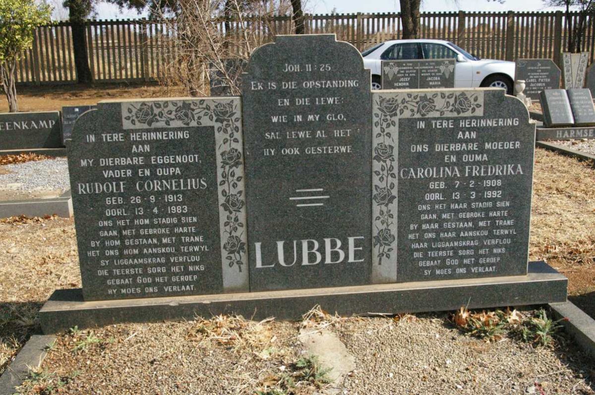 LUBBE Rudolf Cornelius 1913-1983 & Carolina Fredrika 1908-1992