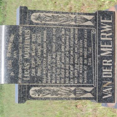 MERWE Lucas Marthinus, van der 1921-1953