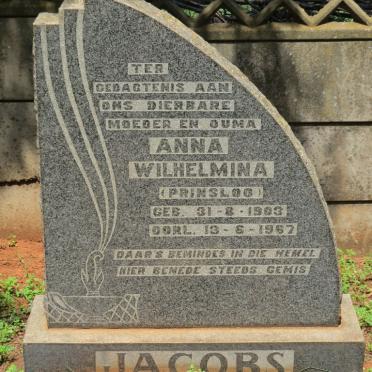 JACOBS Anna Wilhelmina nee PRINSLOO 1903-1967