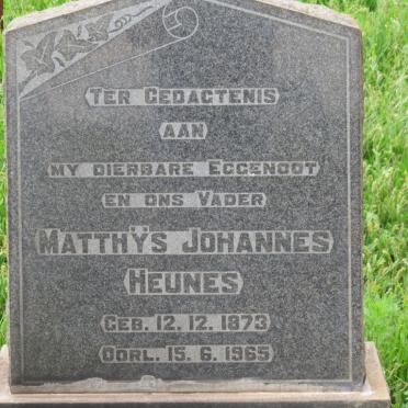 HEUNES Matthys Johannes 1873-1965