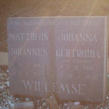 WILLEMSE Mattheus Johannes 1905-1972 &amp; Johanna Gertruida STREICHER 1901-1973
