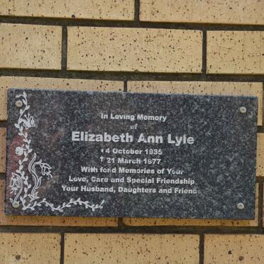 LYLE Elizabeth Ann 1935-1977
