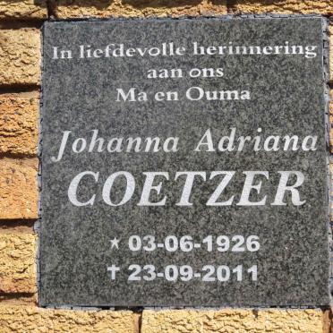 COETZER Johanna Adriana 1926-2011