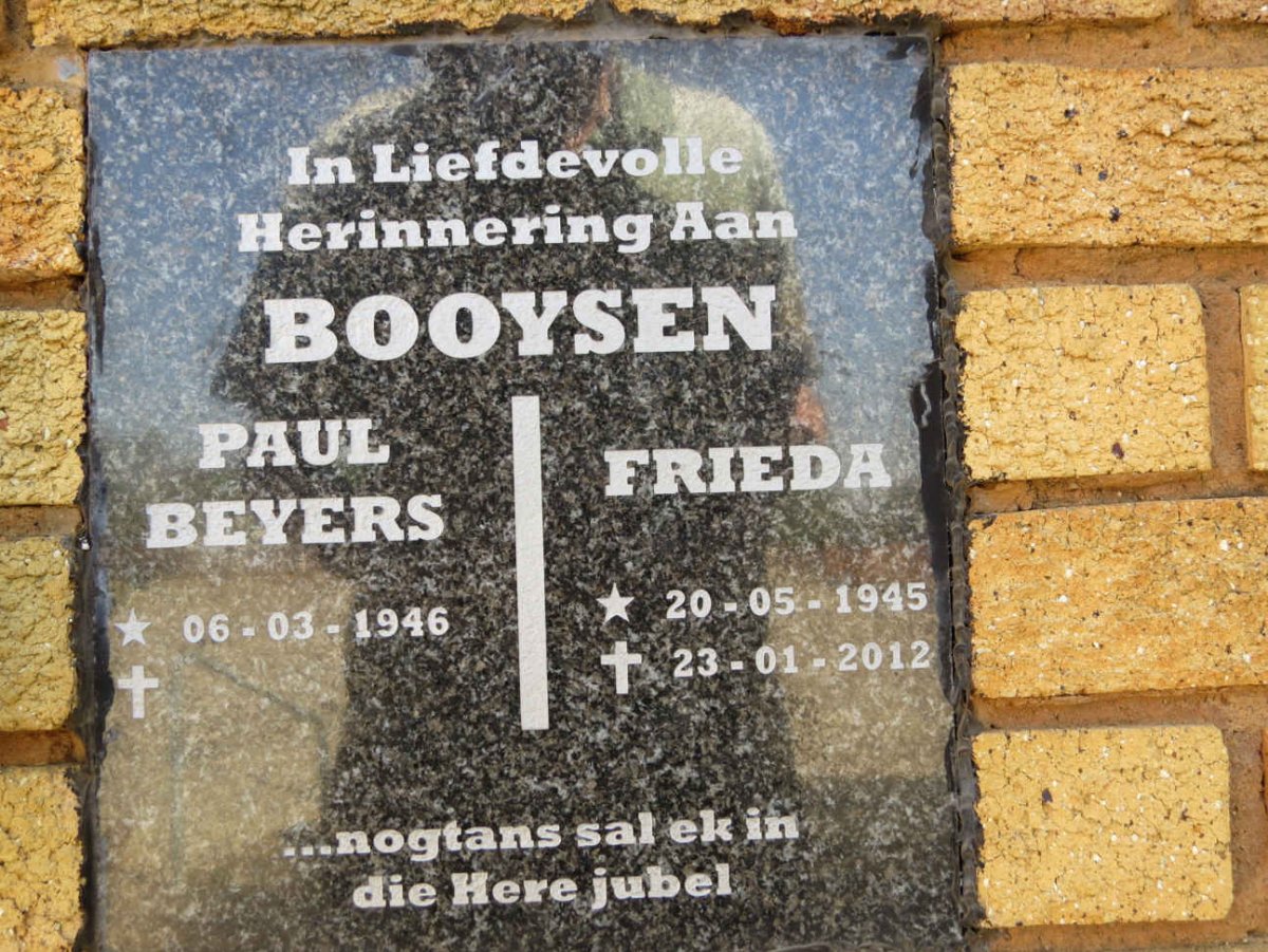 BOOYSEN Paul Beyers 1946- & Frieda 1945-2012