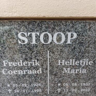STOOP Frederik Coenraad 1925-1995 & Helletjie Maria 1932-2023