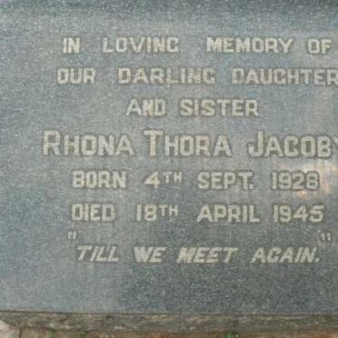 JACOBY Rhona Thora 1928-1945