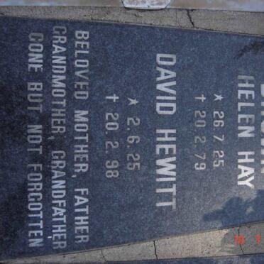 BROWN David Hewitt 1925-1998 &amp; Helen Hay 1925-1979