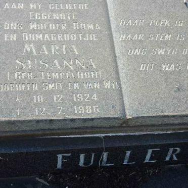 FULLER Maria Susanna, voorheen SMIT en VAN WYCK geb. TEMPELHOFF 1924-1985