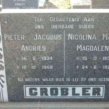 GROBLER Pieter Jacobus Andries 1934-1968 &amp; Nicolina Maria Magdalena 1936-1976