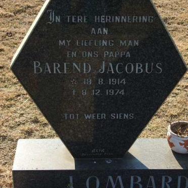 LOMBARD Barend Jacobus 1914-1974