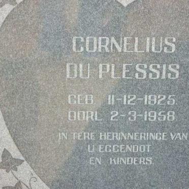 PLESSIS Cornelius, du 1925-1958