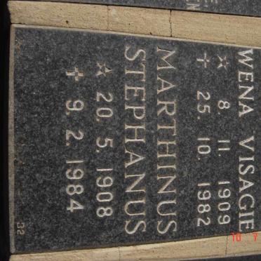 VISAGIE Marthinus Stephanus 1908-1984 &amp; Wena 1909-1982