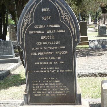 KRUGER Gezina Susanna Frederika Wilhelmina nee DU PLESSIS 1831-1901