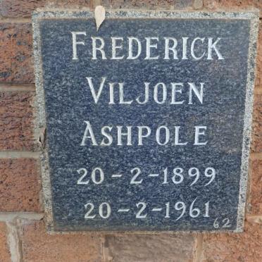 ASHPOLE Frederick Viljoen 1899-1961