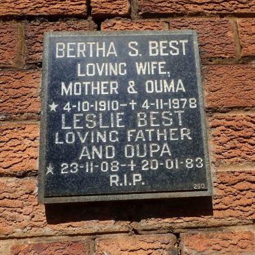 BEST Leslie 1908-1983 &amp; Bertha S. 1910-1978