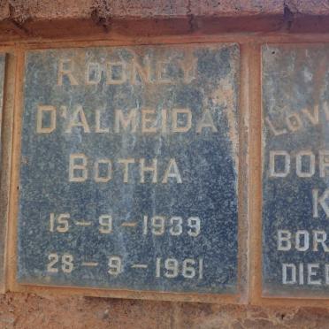 BOTHA Rodney D'Almeida 1939-1961