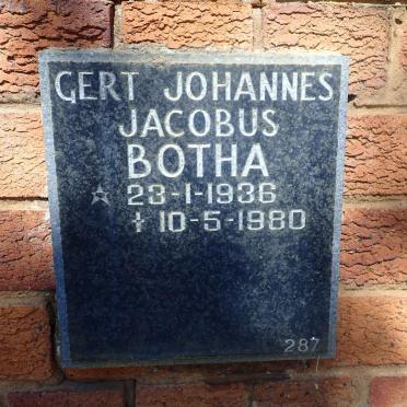 BOTHA Gert Johannes Jacobus 1936-1980