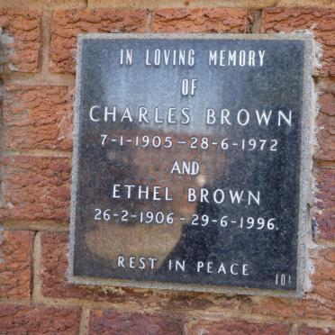 BROWN Charles 1905-1972 &amp; Ethel 1906-1996